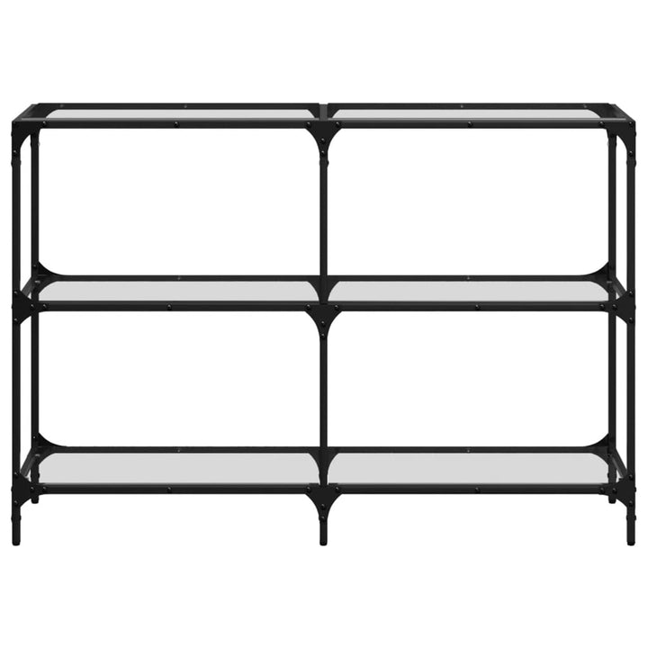 konsolbord med transparent glastop 118,5x30x81 cm stål