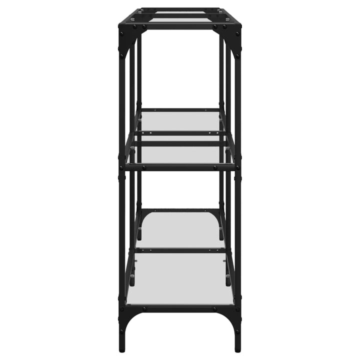 konsolbord med transparent glastop 118,5x30x81 cm stål