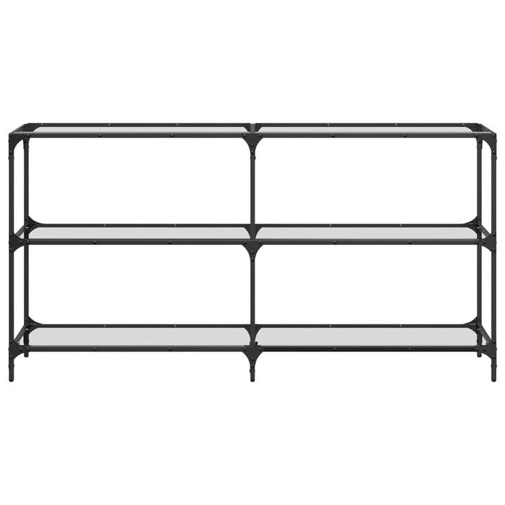 konsolbord med transparent glastop 158,5x30x81 cm stål
