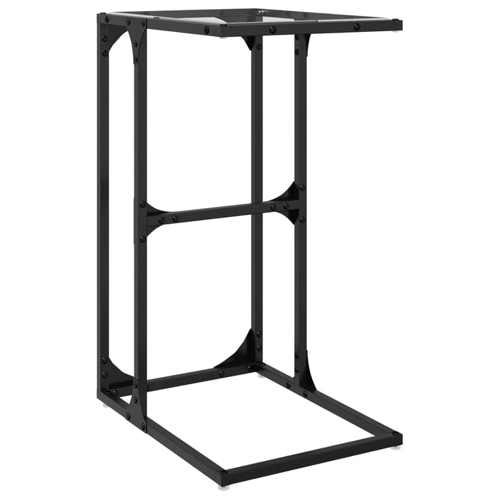 sidebord med transparent glastop 40x30x61,5 cm stål