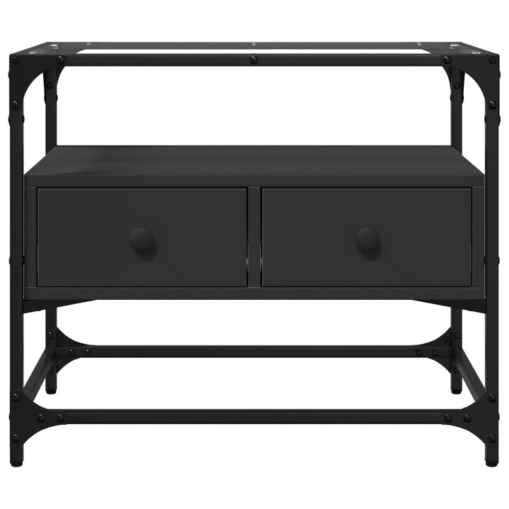 tv-bord med glastop 60x35x51 cm konstrueret træ sort