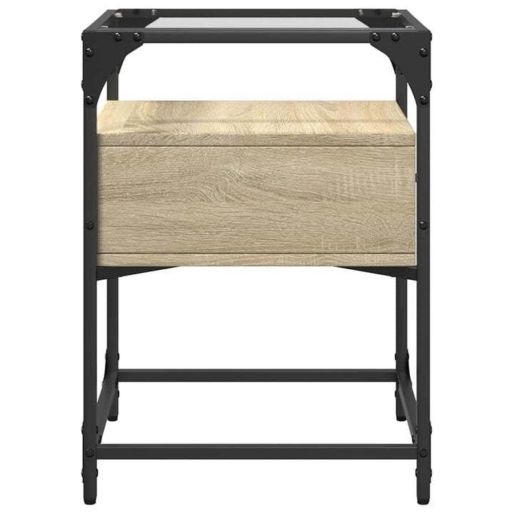sengeborde 2 stk. 40x40x55 cm konstrueret træ sonoma-eg