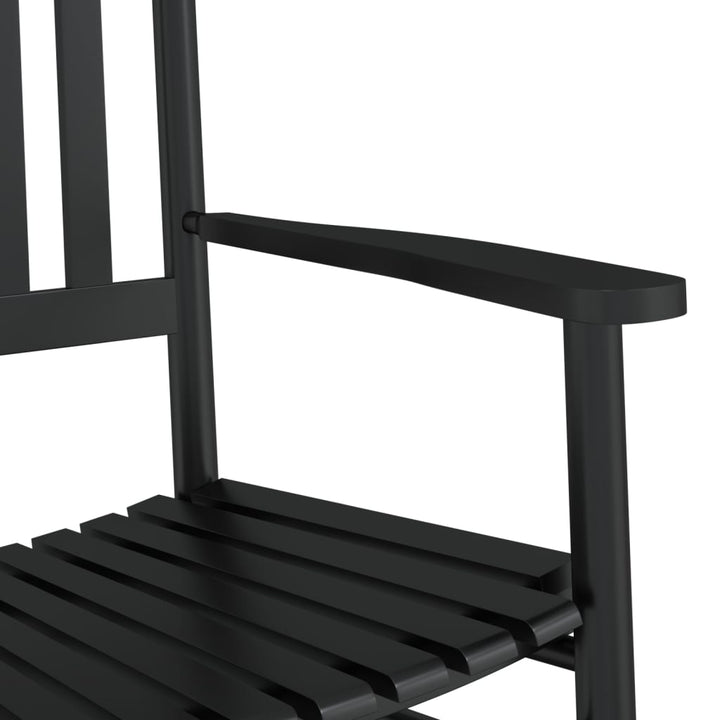 gyngestol med klapbord massivt poppeltræ sort