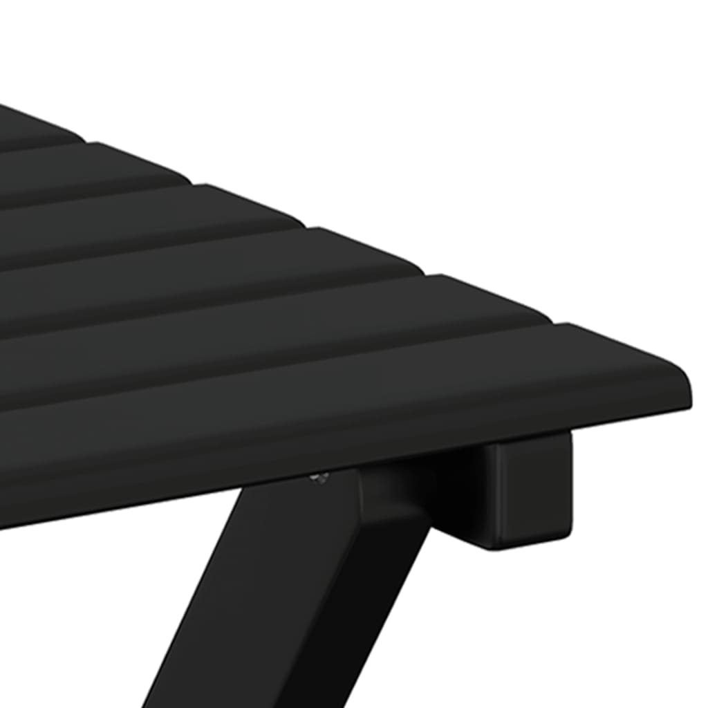 gyngestol med klapbord massivt poppeltræ sort