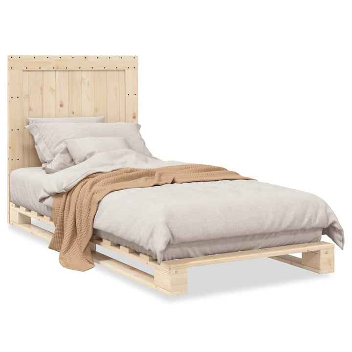 sengeramme med sengegavl 90x200 cm massivt fyrretræ