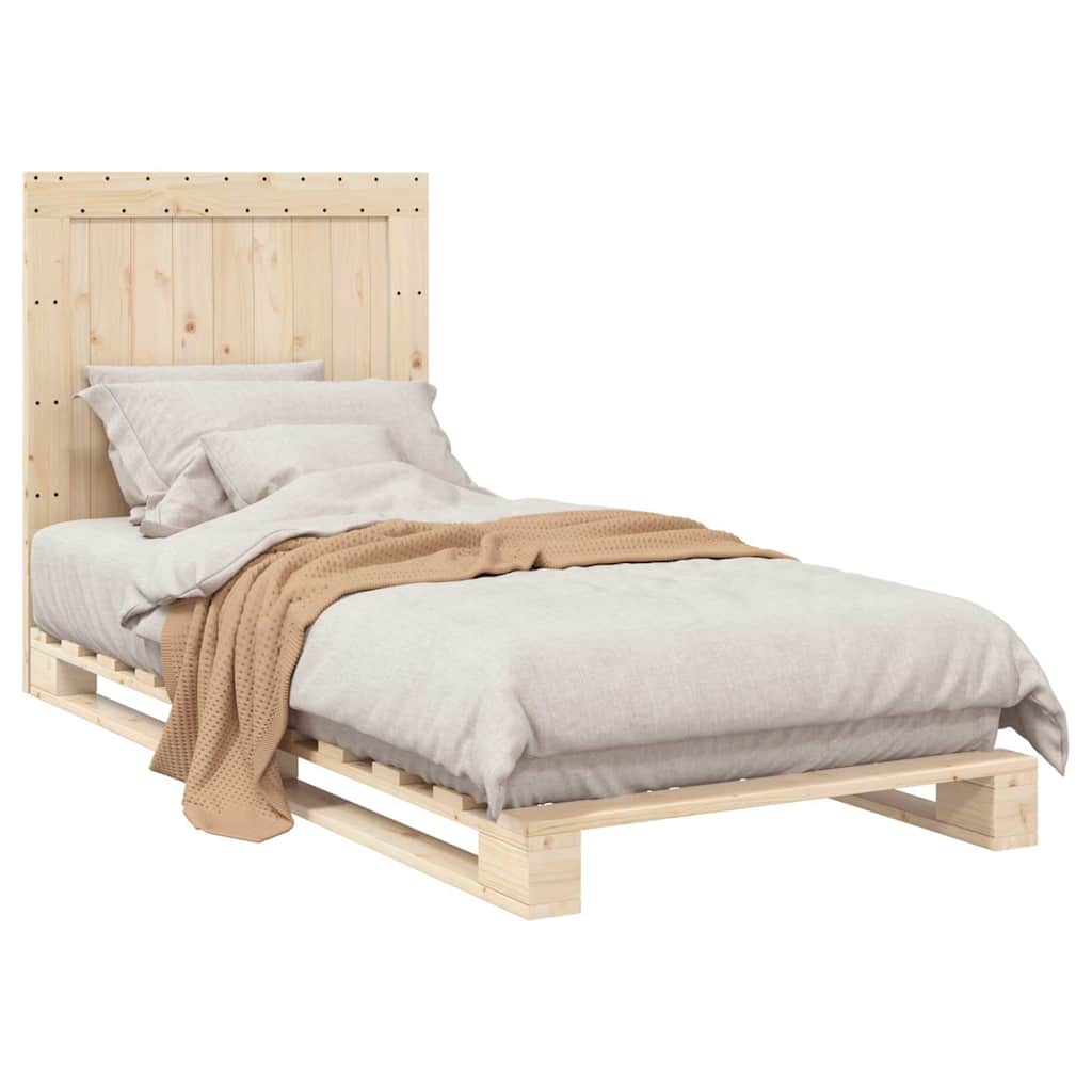 sengeramme med sengegavl 90x200 cm massivt fyrretræ