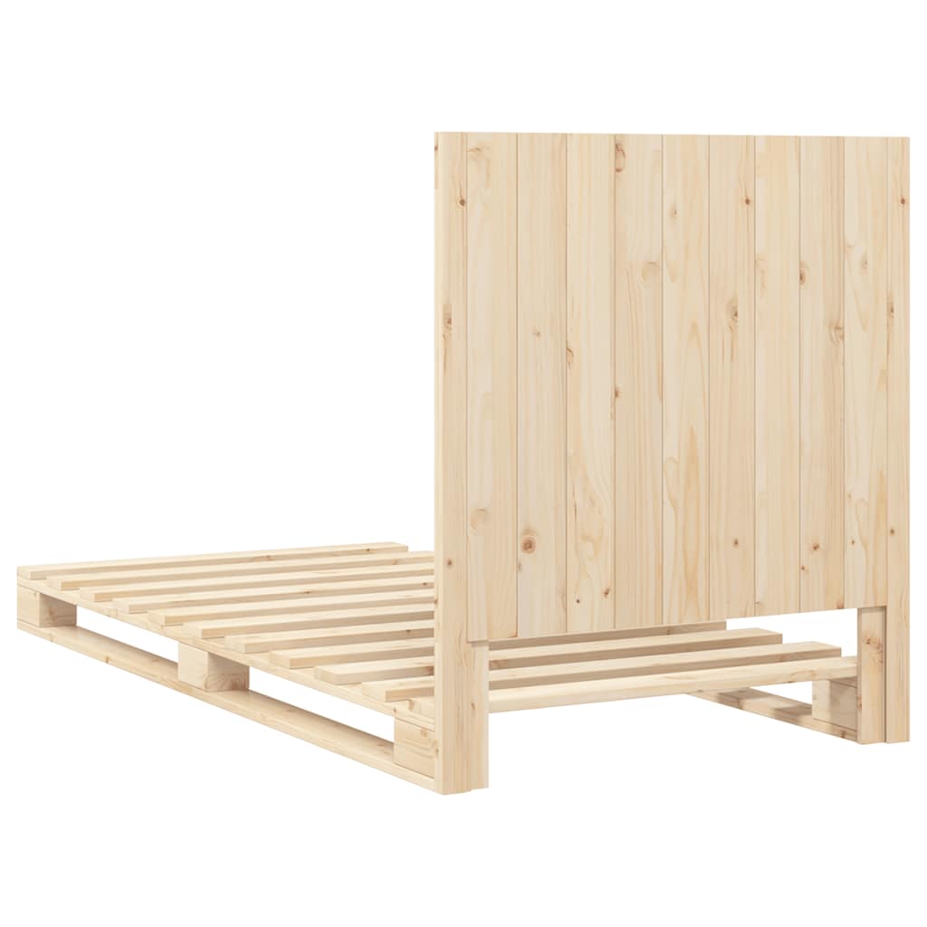 sengeramme med sengegavl 90x200 cm massivt fyrretræ