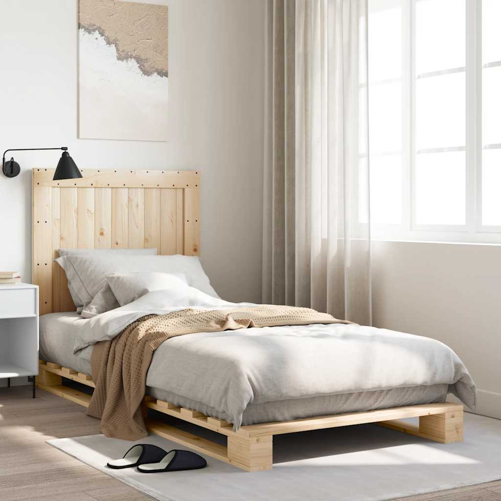 sengeramme med sengegavl 90x200 cm massivt fyrretræ