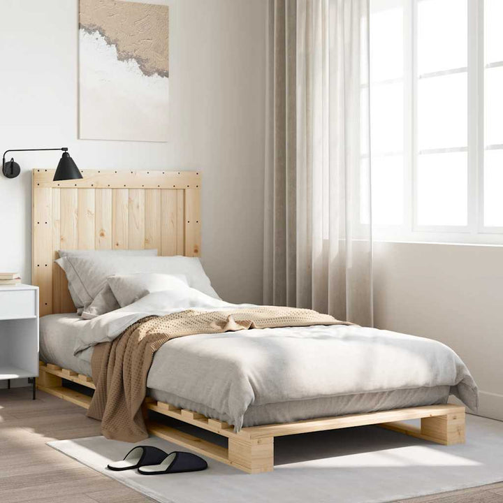 sengeramme med sengegavl 90x200 cm massivt fyrretræ