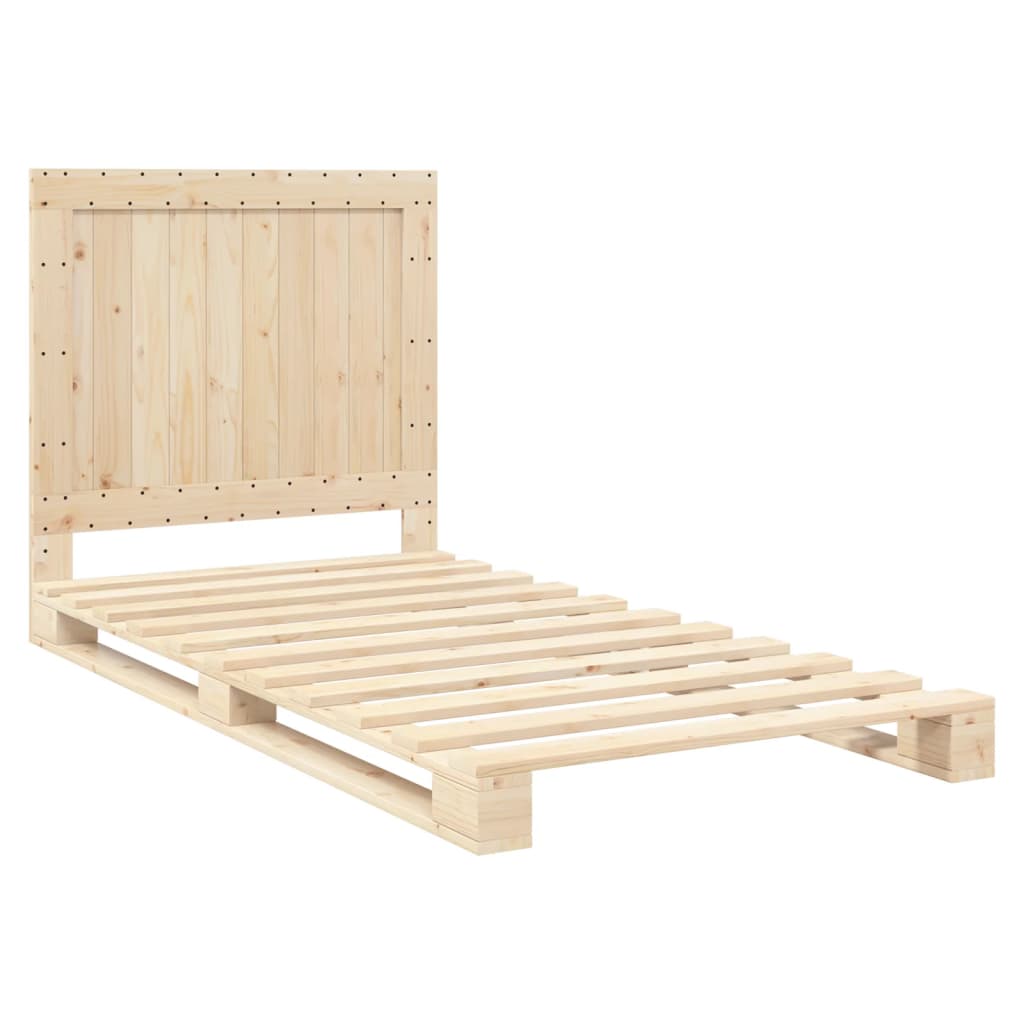 sengeramme med sengegavl 100x200 cm massivt fyrretræ