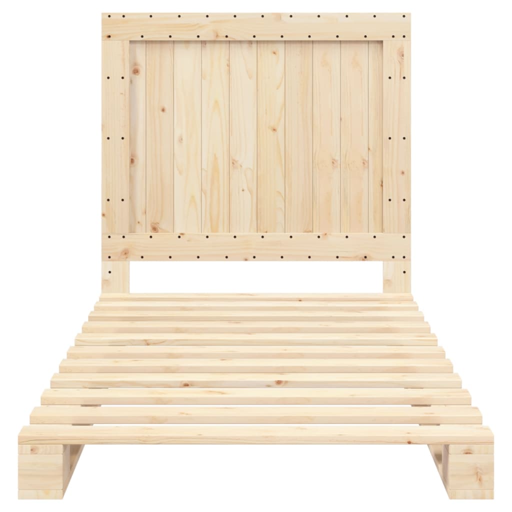 sengeramme med sengegavl 100x200 cm massivt fyrretræ