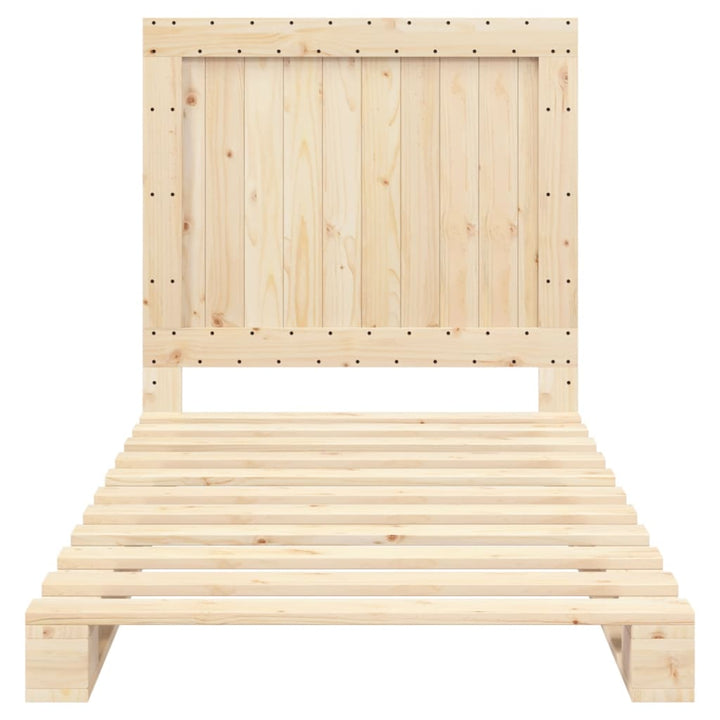 sengeramme med sengegavl 100x200 cm massivt fyrretræ
