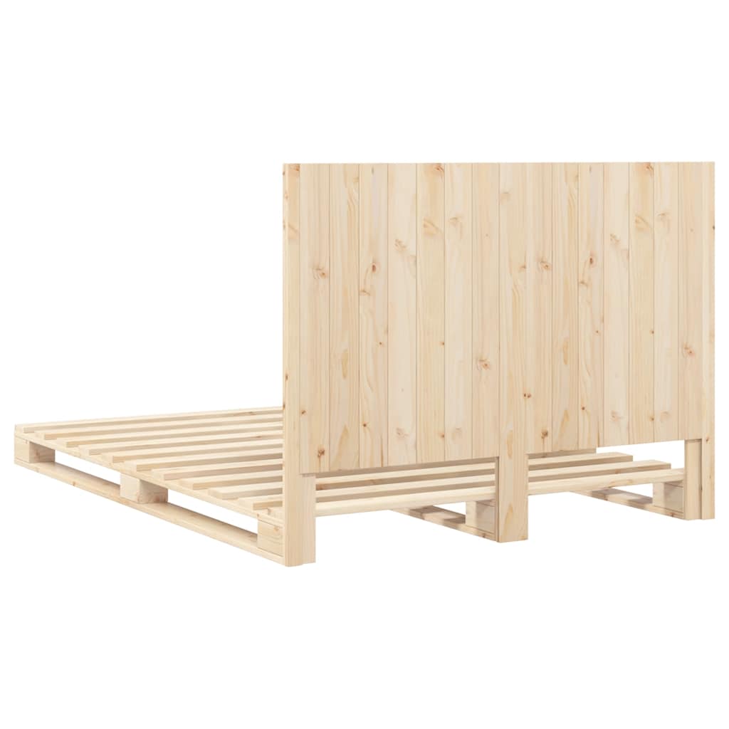 sengeramme med sengegavl 140x200 cm massivt fyrretræ hvid