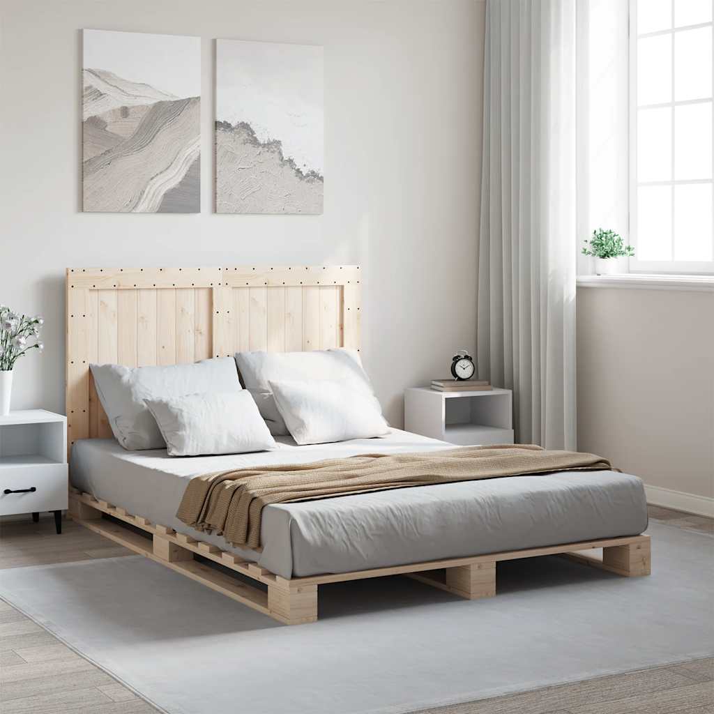 sengeramme med sengegavl 140x200 cm massivt fyrretræ hvid