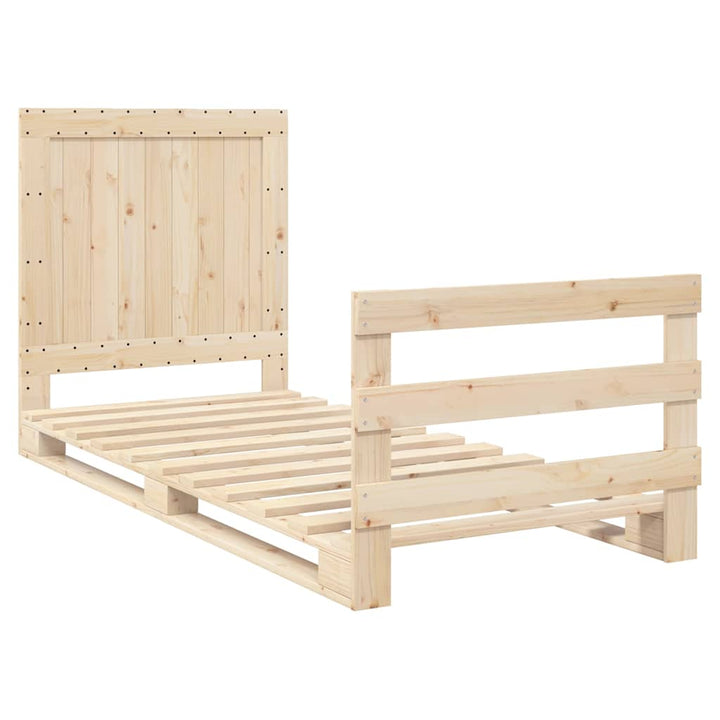 sengeramme med sengegavl 90x200 cm massivt fyrretræ