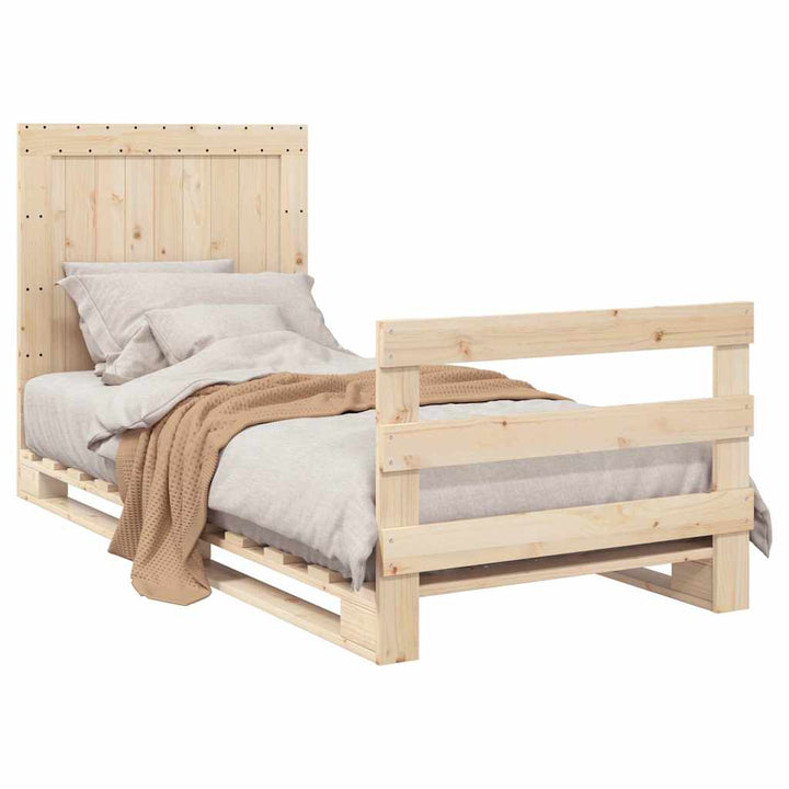 sengeramme med sengegavl 90x200 cm massivt fyrretræ