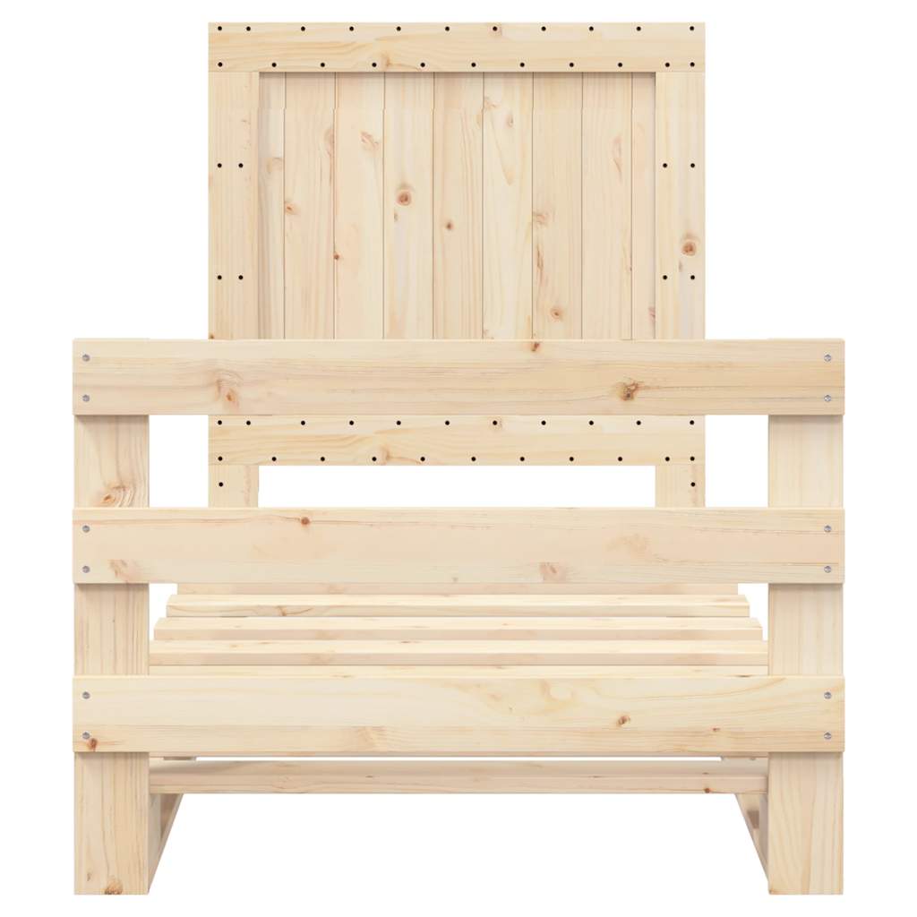 sengeramme med sengegavl 90x200 cm massivt fyrretræ