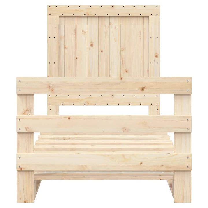 sengeramme med sengegavl 90x200 cm massivt fyrretræ