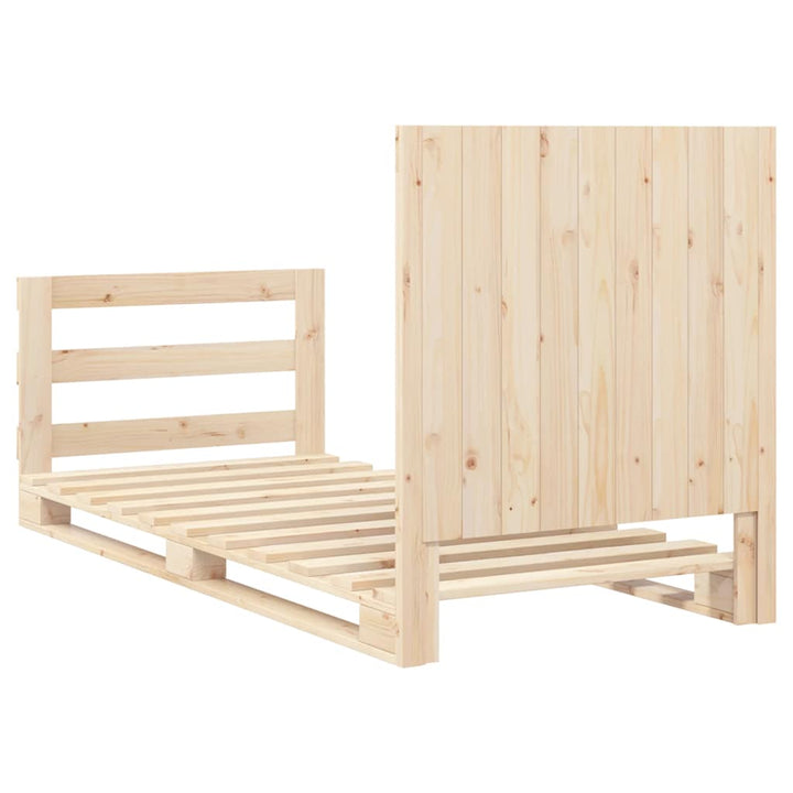 sengeramme med sengegavl 90x200 cm massivt fyrretræ