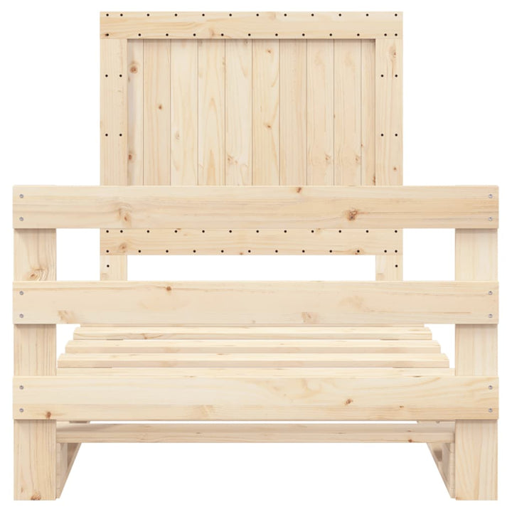 sengeramme med sengegavl 100x200 cm massivt fyrretræ