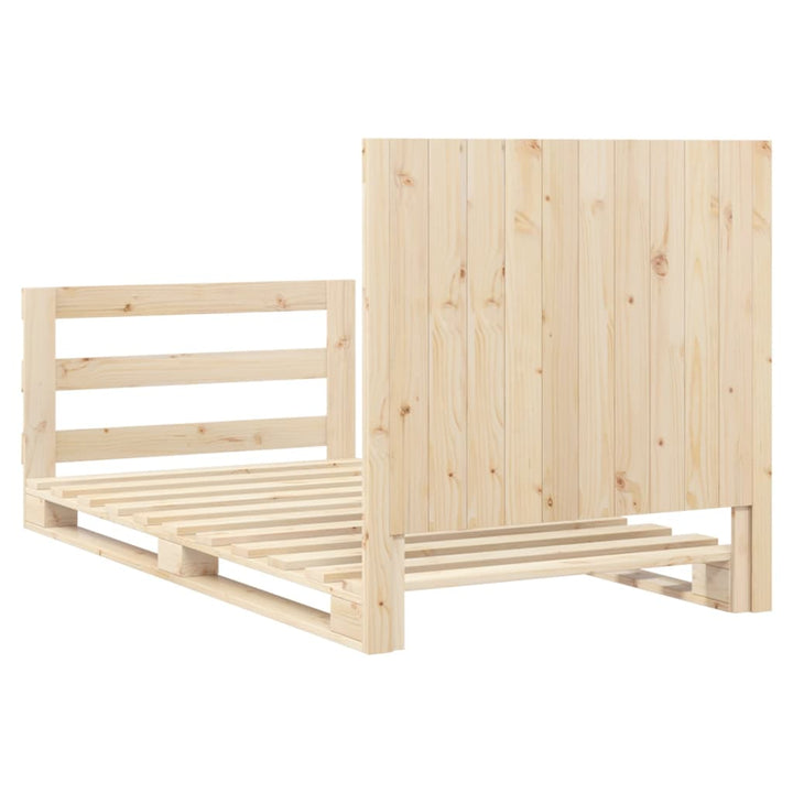 sengeramme med sengegavl 100x200 cm massivt fyrretræ