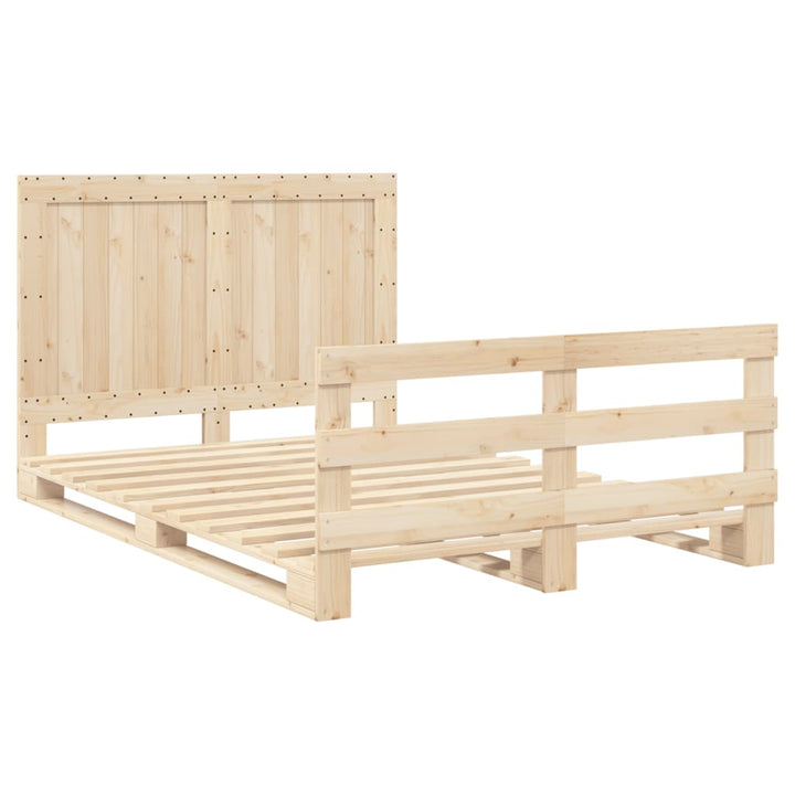 sengeramme med sengegavl 140x200 cm massivt fyrretræ hvid