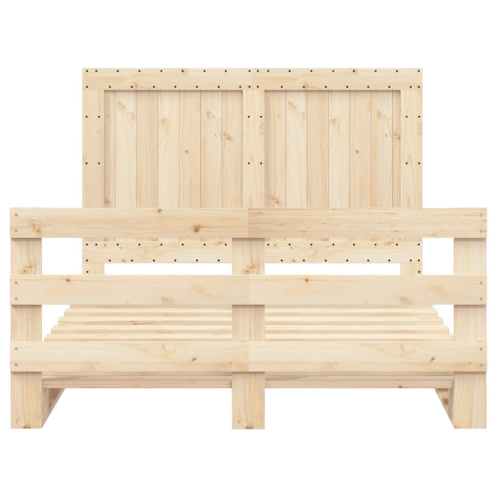 sengeramme med sengegavl 140x200 cm massivt fyrretræ hvid