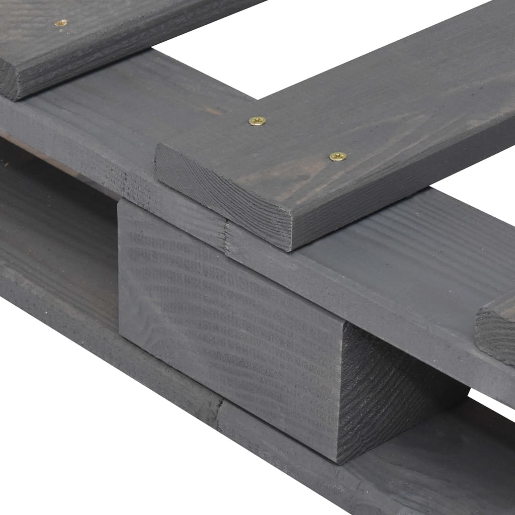 sengeramme med sengegavl 90x200 cm massivt fyrretræ grå