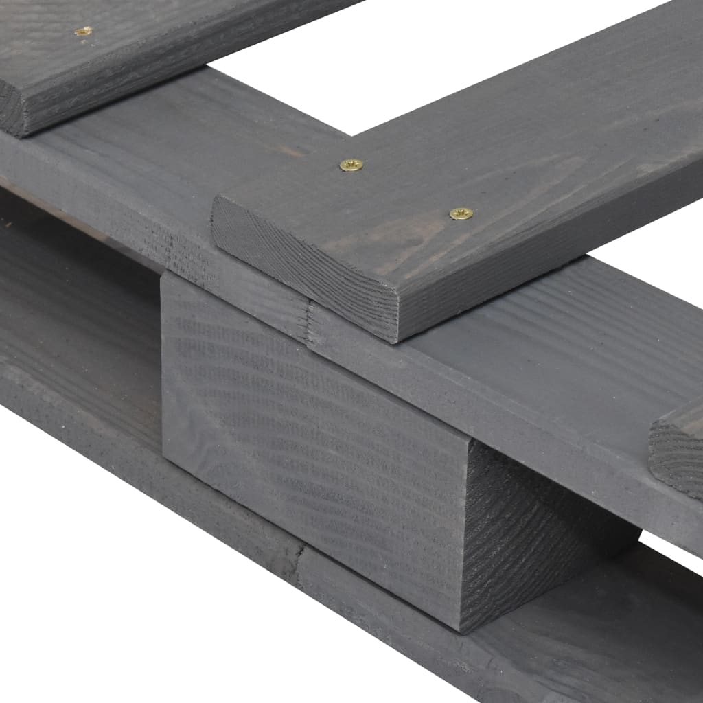 sengeramme med sengegavl 100x200 cm massivt fyrretræ grå