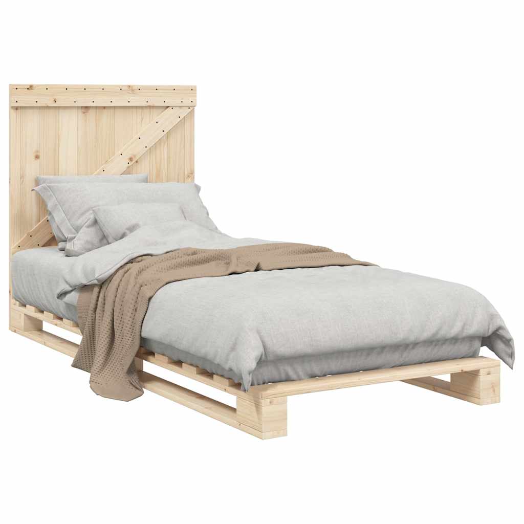 sengeramme med sengegavl 90x200 cm massivt fyrretræ