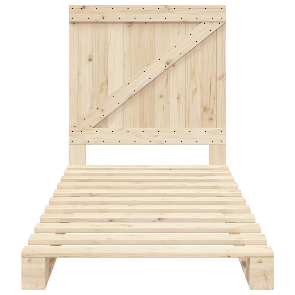 sengeramme med sengegavl 90x200 cm massivt fyrretræ