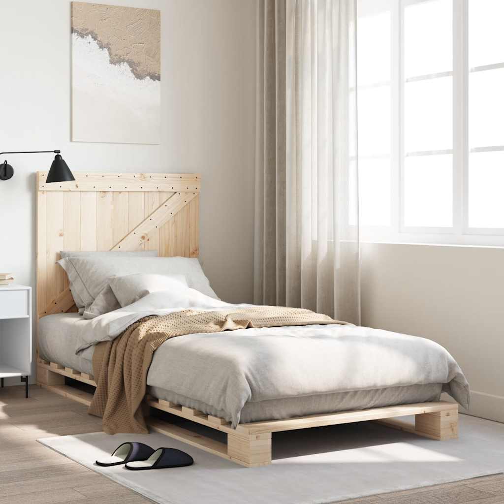 sengeramme med sengegavl 90x200 cm massivt fyrretræ