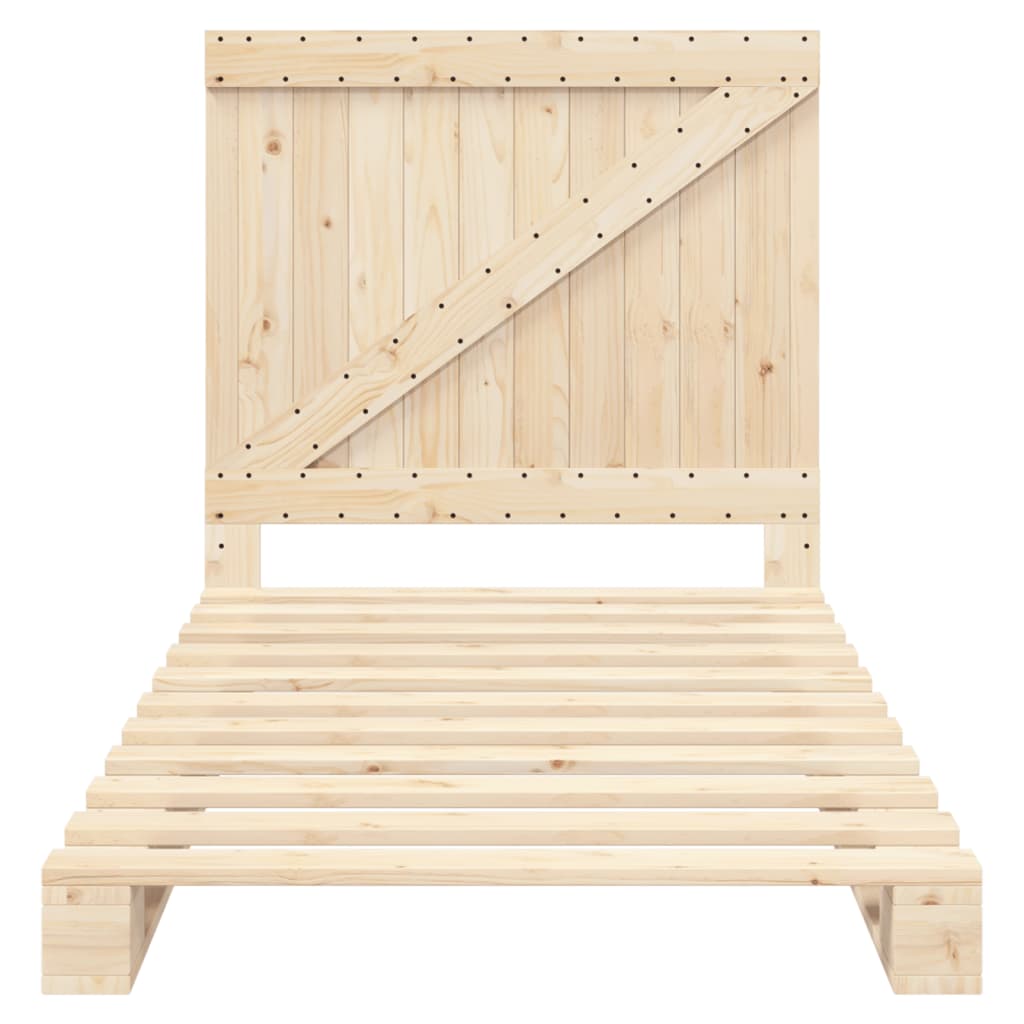 sengeramme med sengegavl 100x200 cm massivt fyrretræ
