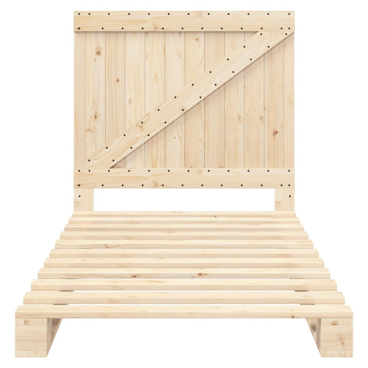 sengeramme med sengegavl 100x200 cm massivt fyrretræ