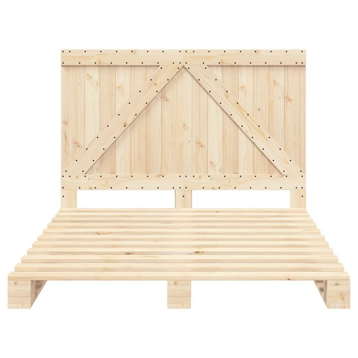 sengeramme med sengegavl 140x200 cm massivt fyrretræ hvid