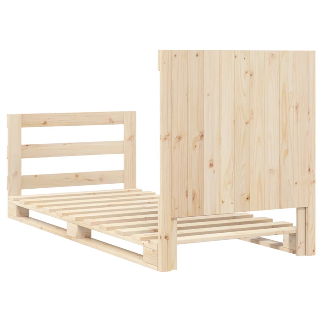 sengeramme med sengegavl 90x200 cm massivt fyrretræ
