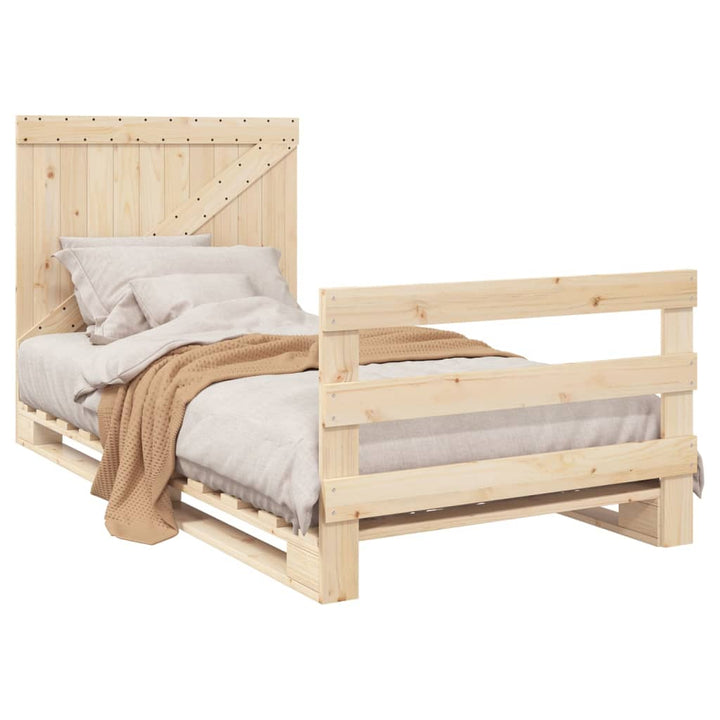 sengeramme med sengegavl 100x200 cm massivt fyrretræ