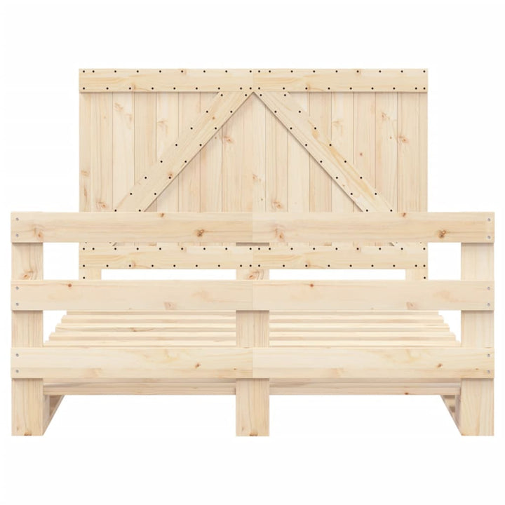 sengeramme med sengegavl 140x200 cm massivt fyrretræ hvid