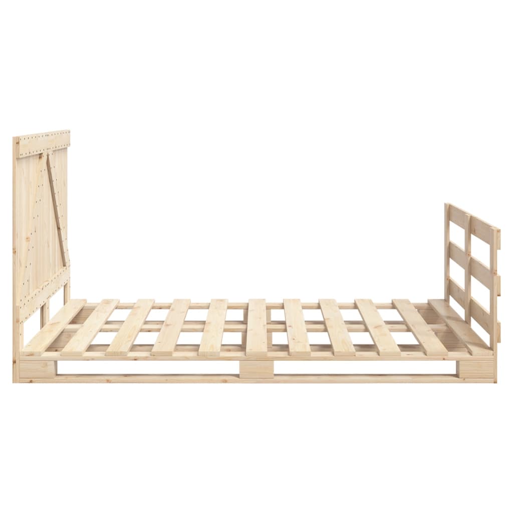 sengeramme med sengegavl 140x200 cm massivt fyrretræ hvid