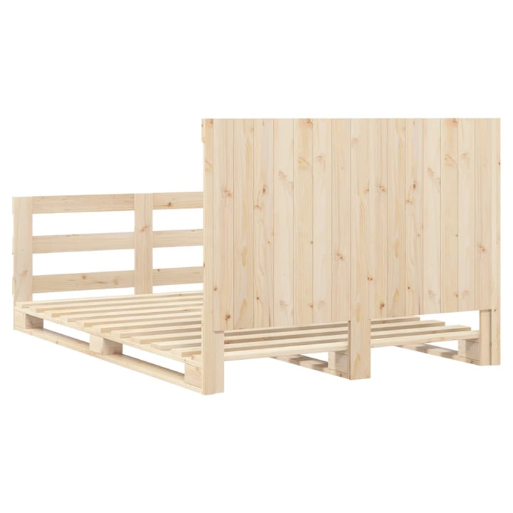 sengeramme med sengegavl 140x200 cm massivt fyrretræ hvid