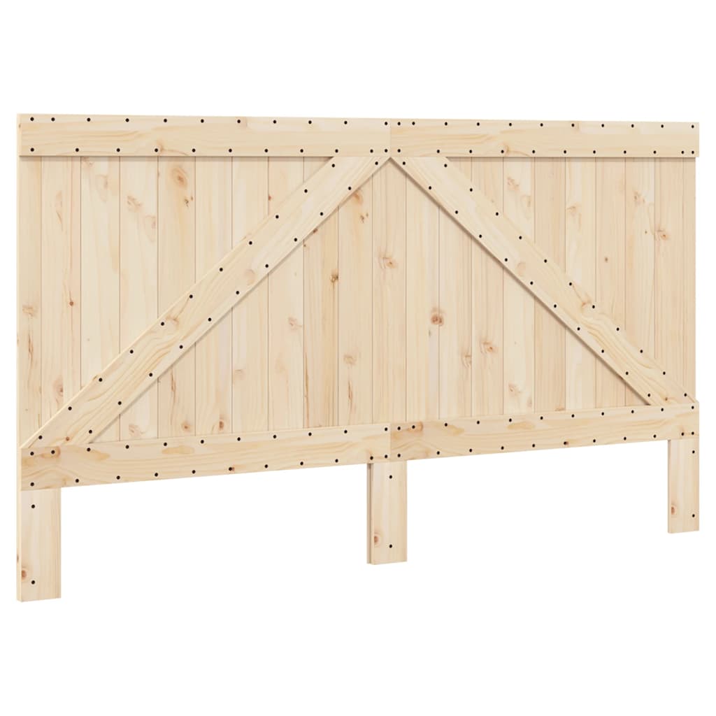 sengeramme med sengegavl 200x200 cm massivt fyrretræ