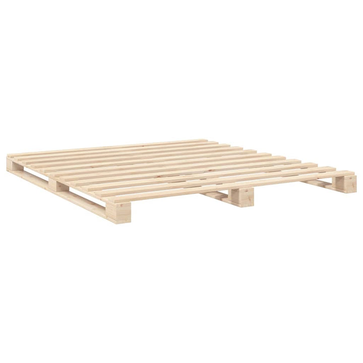 sengeramme med sengegavl 200x200 cm massivt fyrretræ