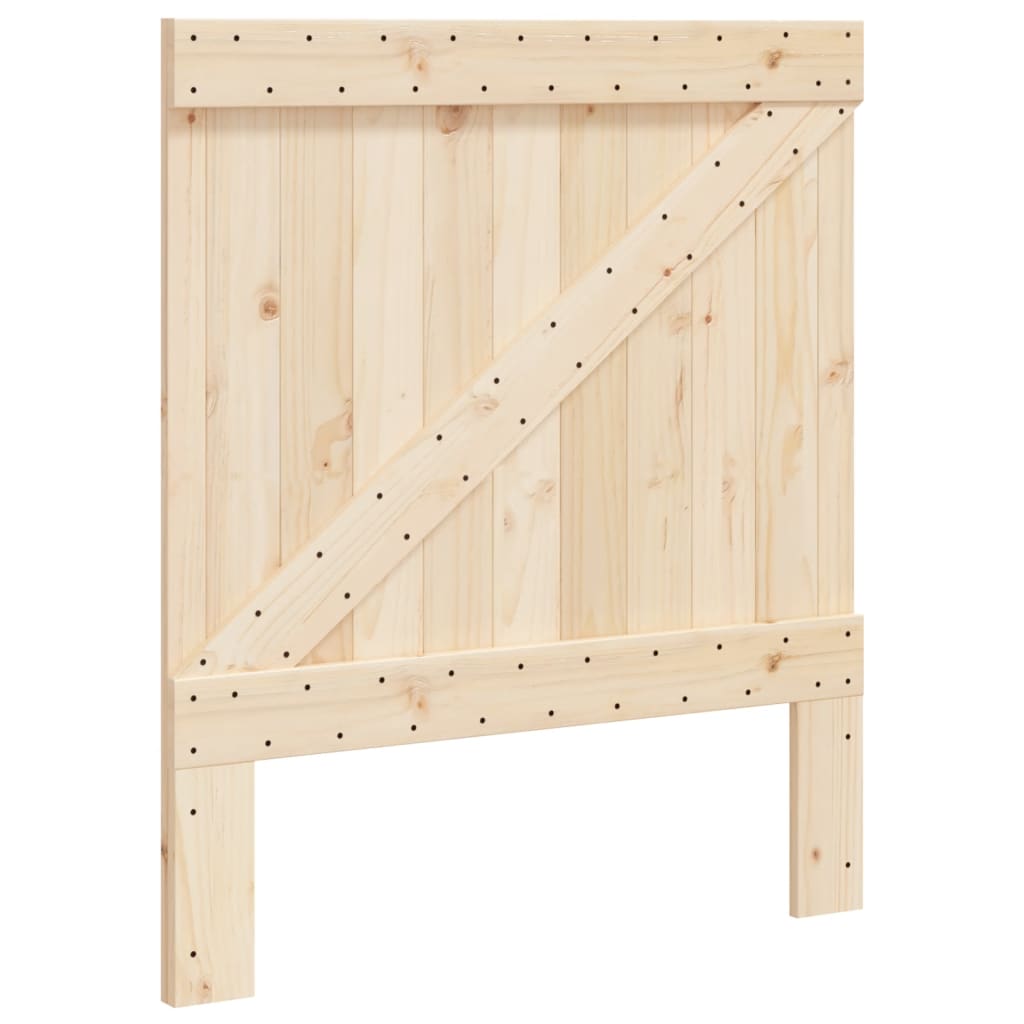sengeramme med sengegavl 90x200 cm massivt fyrretræ grå