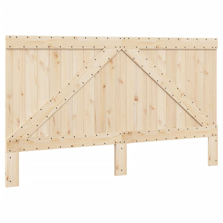 sengeramme med sengegavl 200x200 cm massivt fyrretræ grå