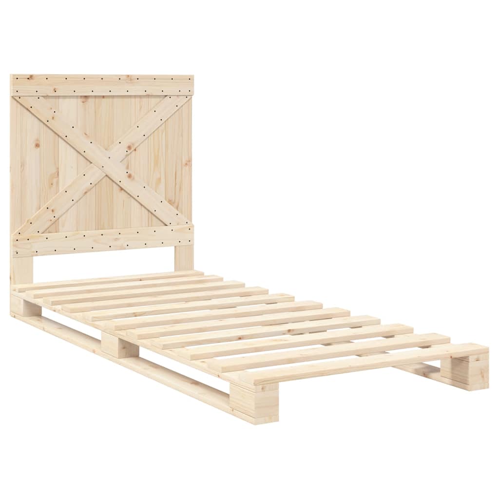 sengeramme med sengegavl 90x200 cm massivt fyrretræ
