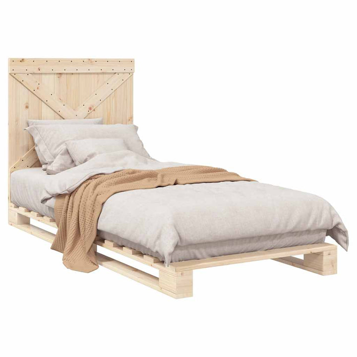 sengeramme med sengegavl 90x200 cm massivt fyrretræ