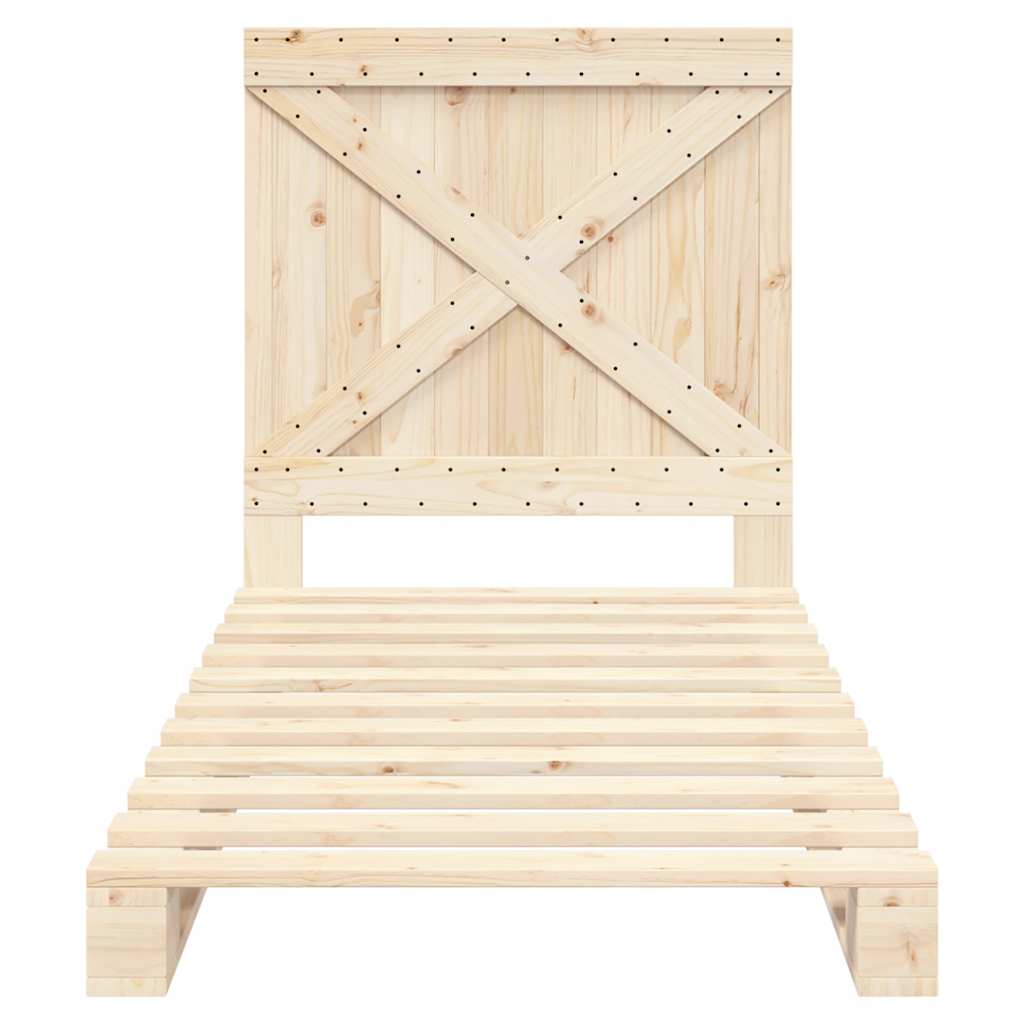 sengeramme med sengegavl 90x200 cm massivt fyrretræ