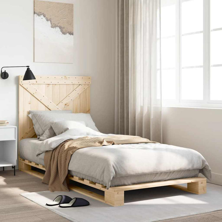 sengeramme med sengegavl 90x200 cm massivt fyrretræ