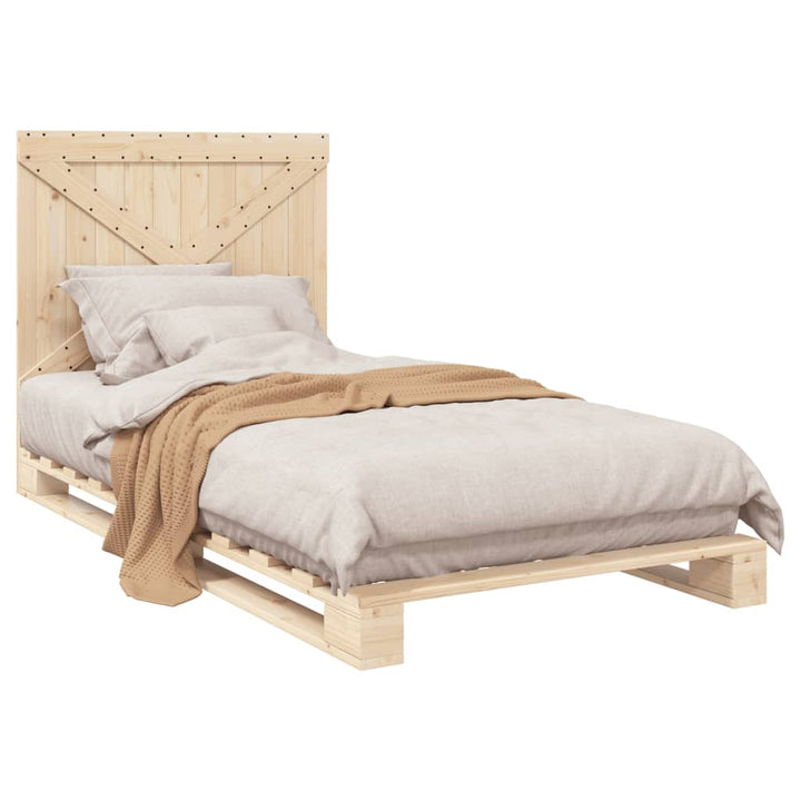 sengeramme med sengegavl 100x200 cm massivt fyrretræ