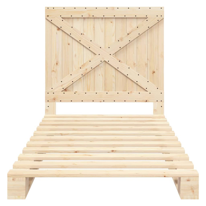 sengeramme med sengegavl 100x200 cm massivt fyrretræ
